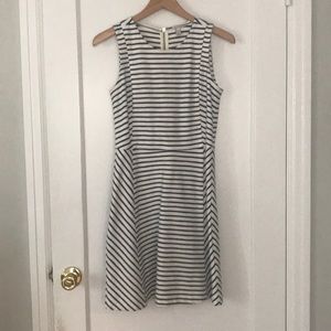 Navy and white striped dress